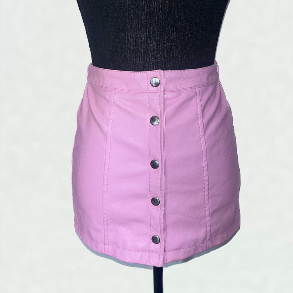 Pink Faux Leather GIRLS Skirt